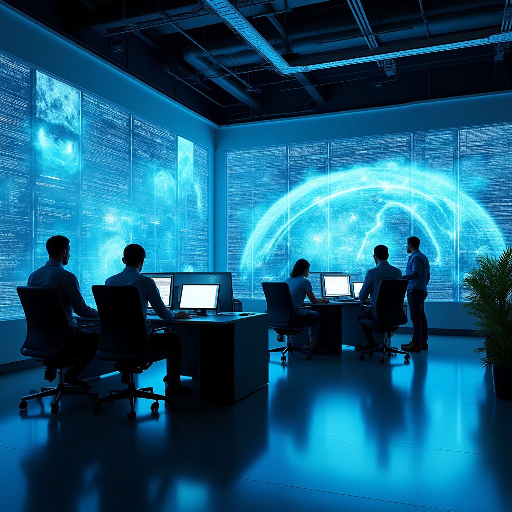 FutureWork ekibi modern ofis ortamında